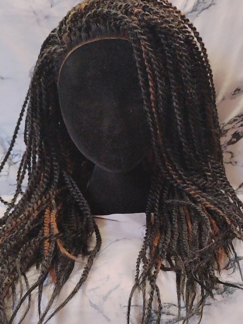 Twist Braid Wig in Black with Brown Highlights - Women Hair